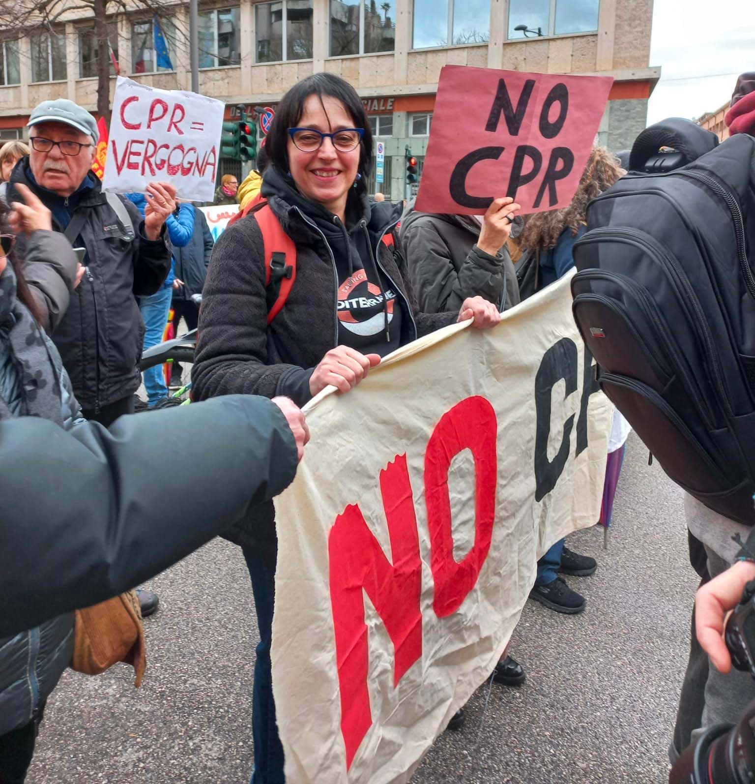 Anna Zonari al corteo no cpr